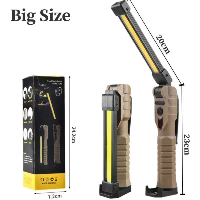 Folding COB LED Work Light – USB Rechargeable, 7 Modes