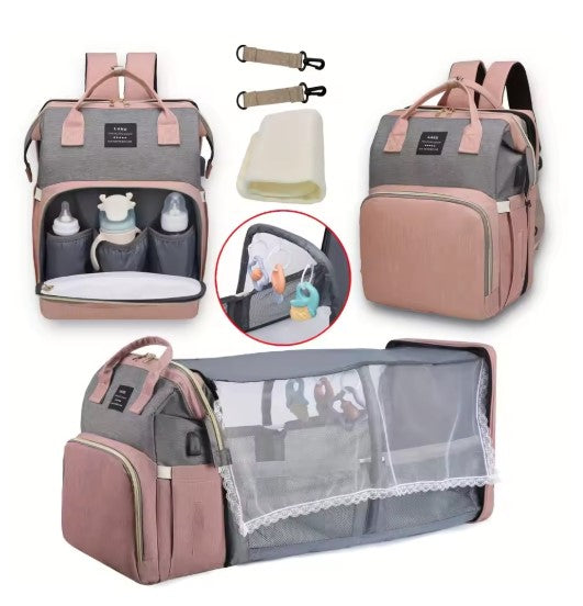 Diaper Backpack with Insulated Bottle Pockets