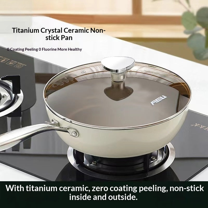 Titanium-alloy Non-stick Ceramic Wok Non-coated For Home Use