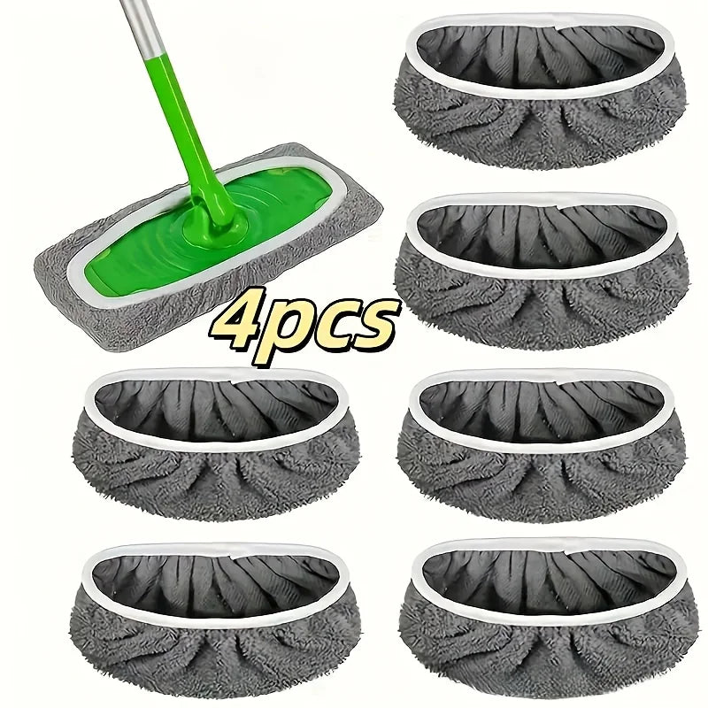 4 Reusable Mop Pads with High Water Absorption and Ultra-fine...