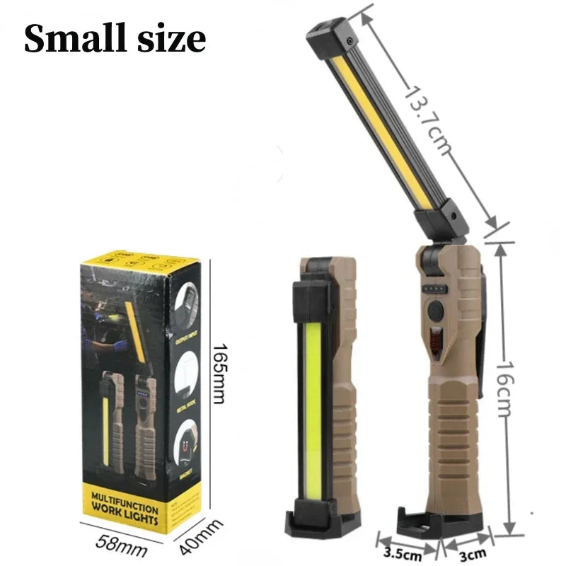 Folding COB LED Work Light – USB Rechargeable, 7 Modes