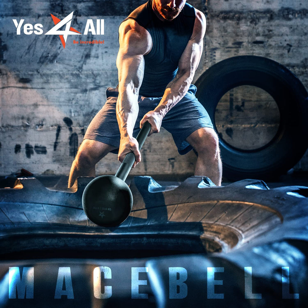 Steel Mace Bell for Strength Training, Support Full Body, Muscles, Shoulder, Grips & Forearms Workouts, Stretching 5, 7, 10, 15, 20, 25, 30 LB for Woman & Man