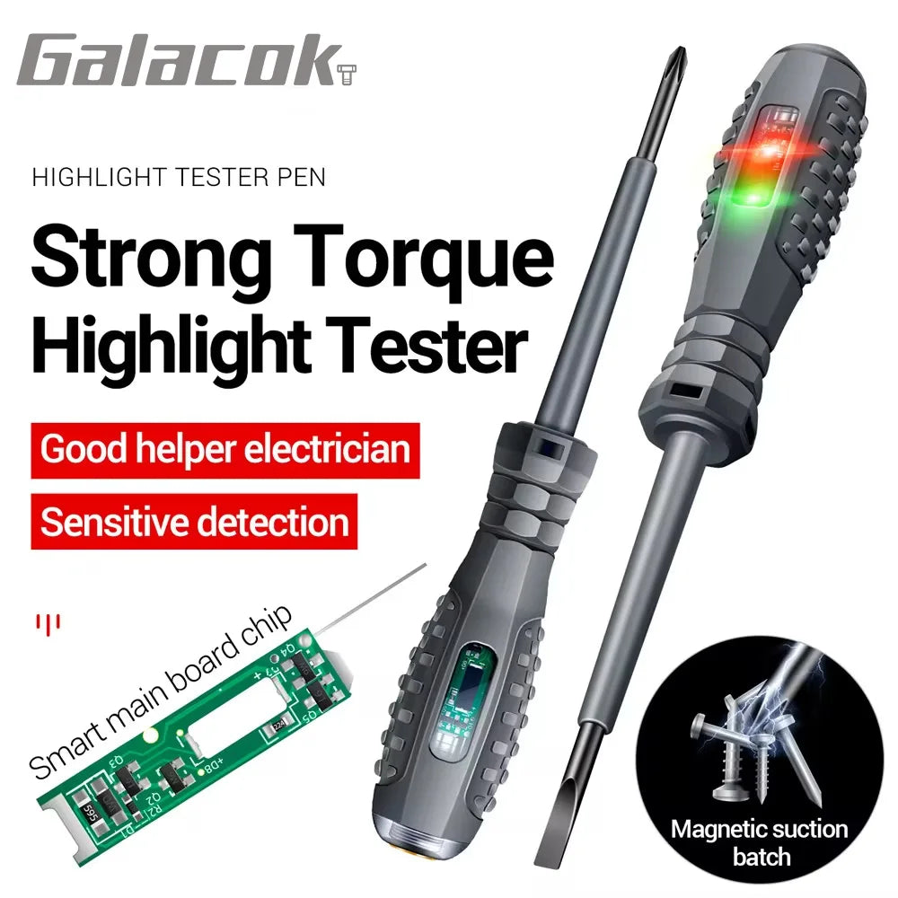 Smart Voltage Tester Screwdriver with LED Indicator