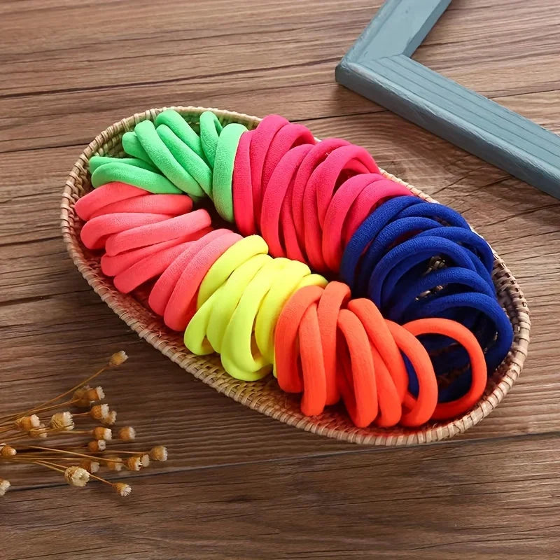 50/100pcs Boho Seamless Elastic Hair Ties-Thick Comfortable &...