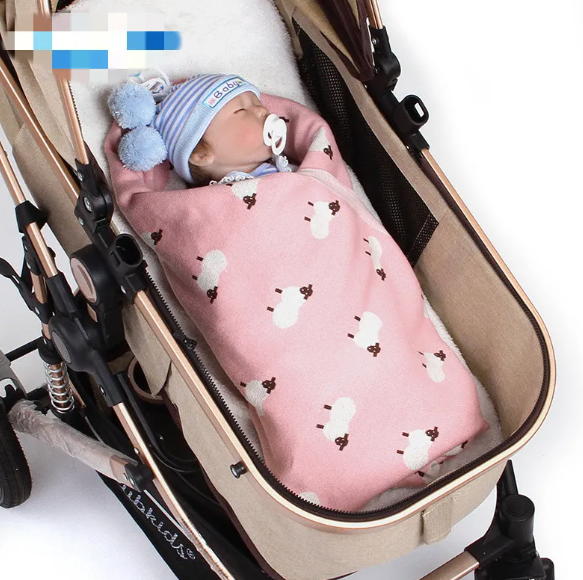 Baby Sheepskin Blanket with Windproof Cover