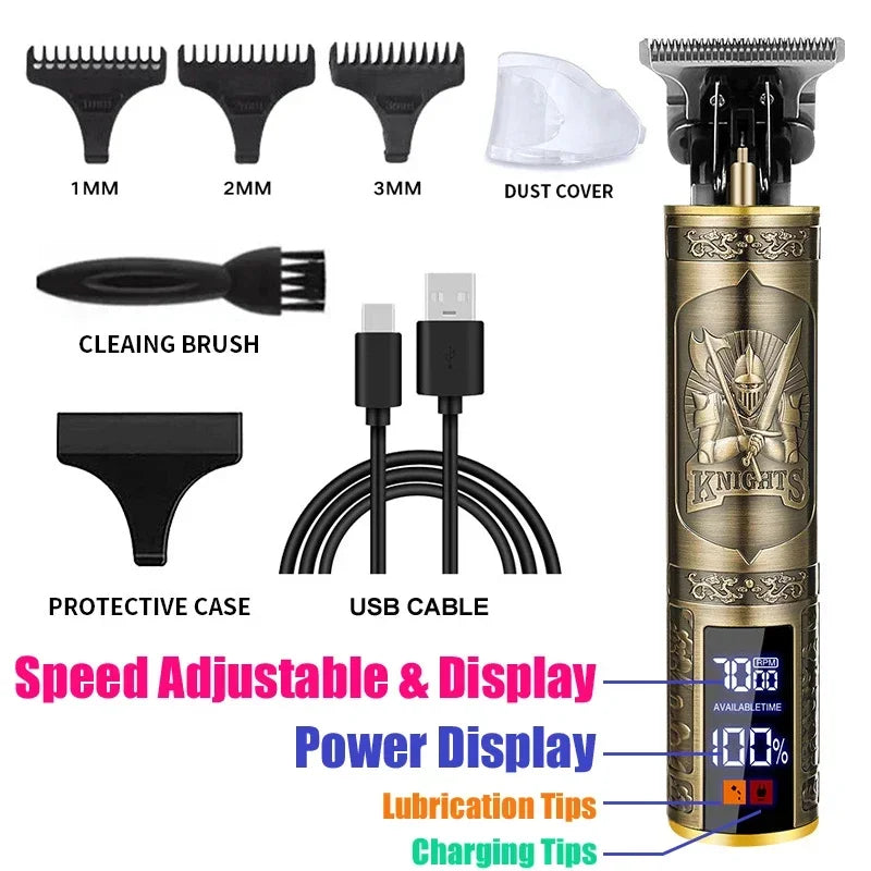 Vintage Cordless Hair Clipper with USB Charging