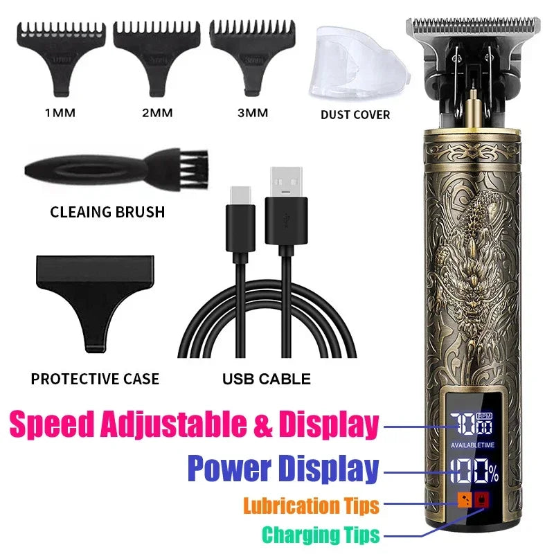 Vintage Cordless Hair Trimmer with USB Charging