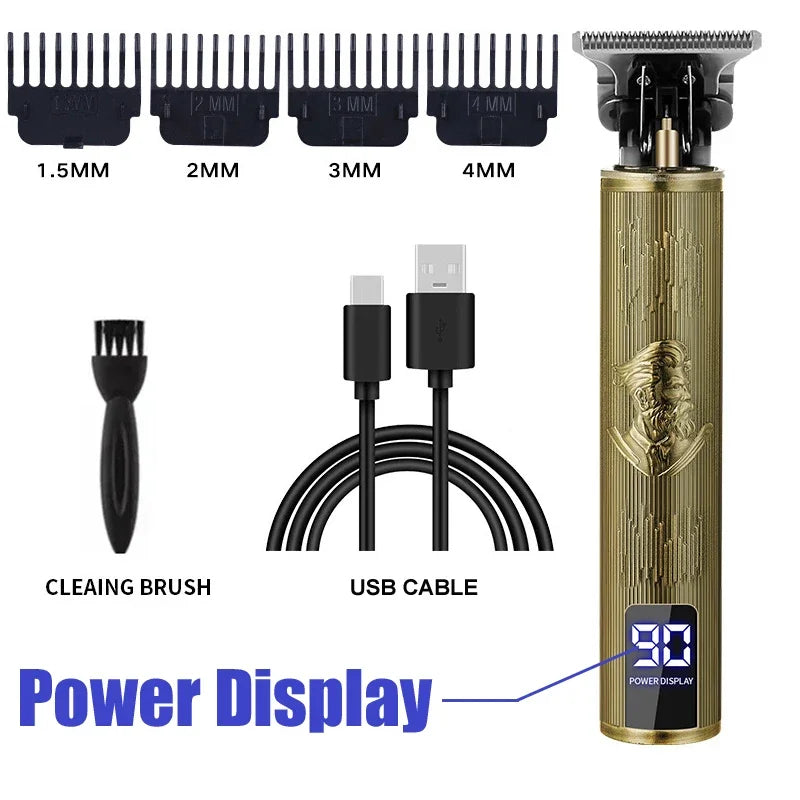 Vintage Cordless Hair Clipper with USB Charging