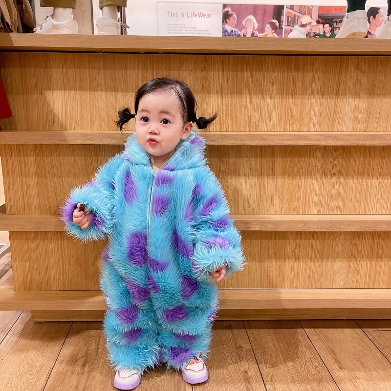 Cozy Animal Baby Jumpsuit with Zip Hood