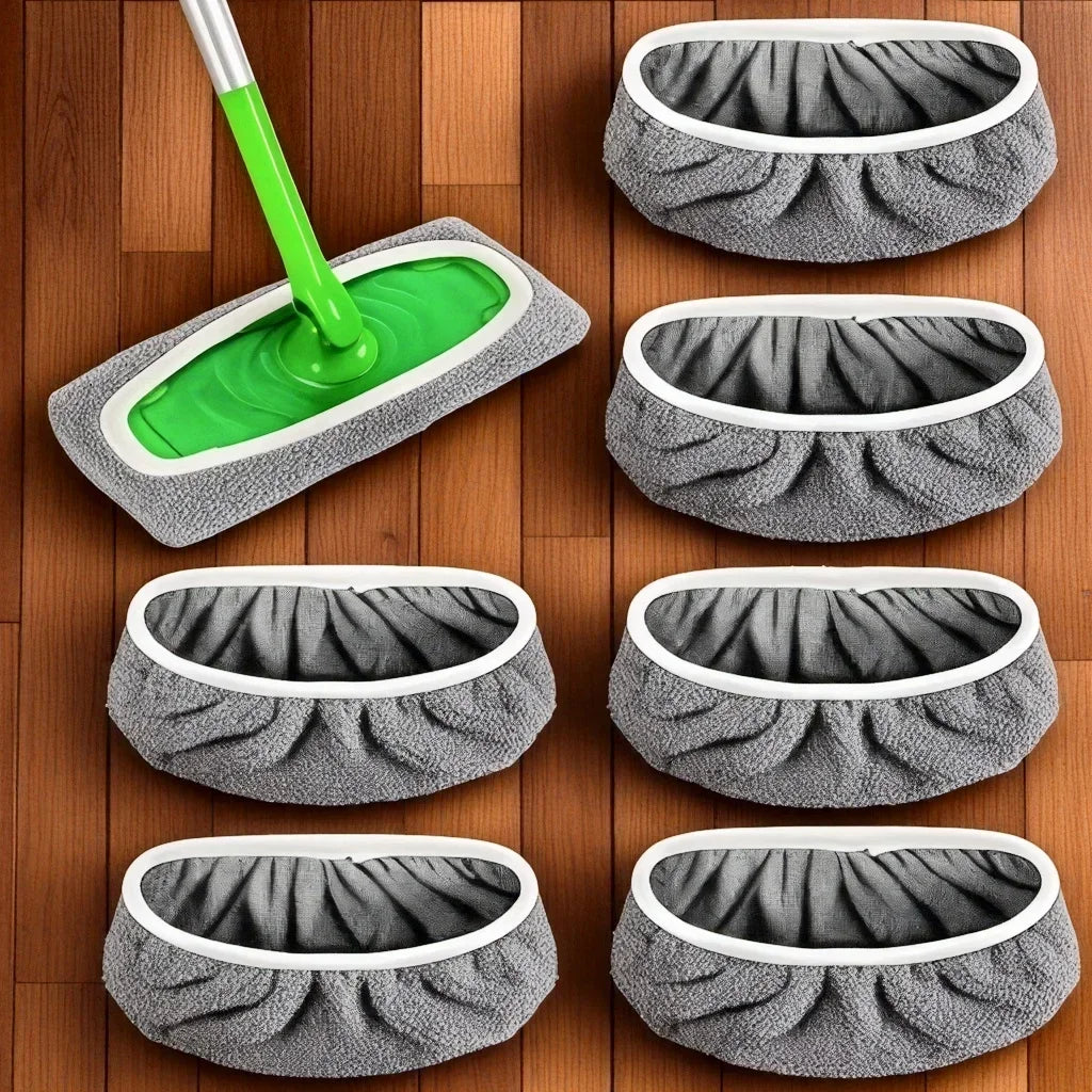 4 Reusable Mop Pads with High Water Absorption and Ultra-fine...