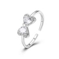 Sterling Silver Bow Ring with Micro Pave Zircon