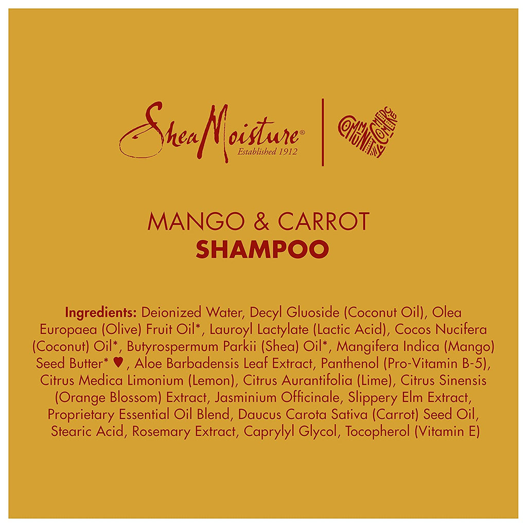 Sheamoisture Kids Shampoo, Extra-Nourishing Mango & Carrot Shampoo with Shea Butter, 8 Oz