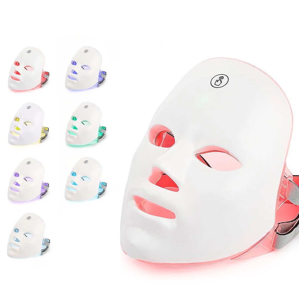 7-Color LED Facial Mask with Neck Treatment