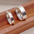 Matte Silver Couple Ring – Minimalist Boho Band