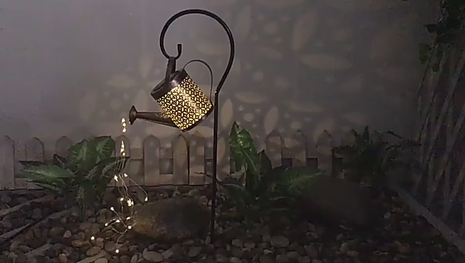 Solar LED Garden Lawn Lamp Creative Watering Can Sprinkles Star Type Shower Art Light Decoration Outdoor Gardening Lawn